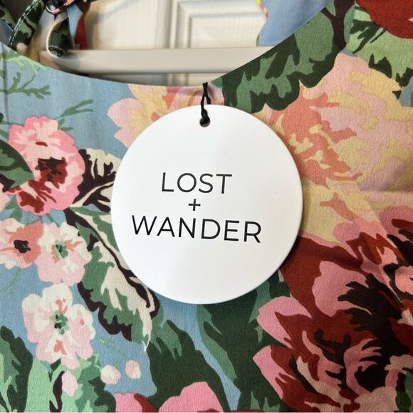 Lost + Wander Tea Party Floral Dress Long Sleeve Light Weight Womens Medium NWT - Picture 6 of 9